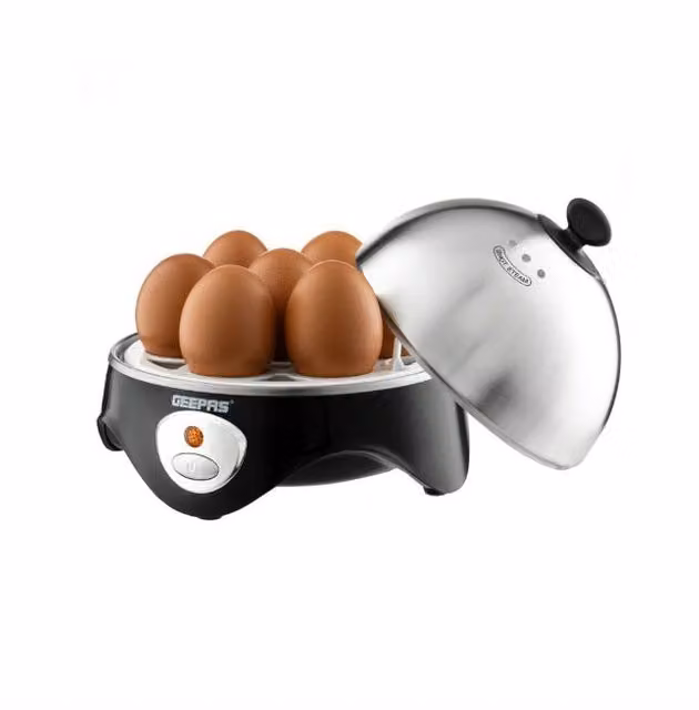 Geepas Electric Egg Boiler and Cooker with Auto Shut Off and Buzzer, Black