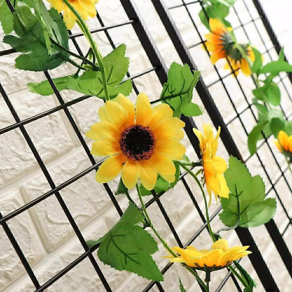 SPETLEK Yellow Artificial Sunflower and Ivy Silk Leaf Garland – 4