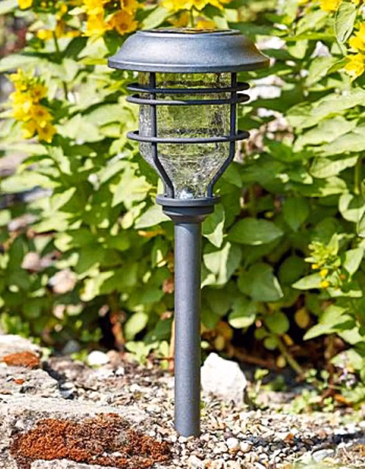 Marco Paul Large Solar Crackle Ball Stake Light in Silver – 2