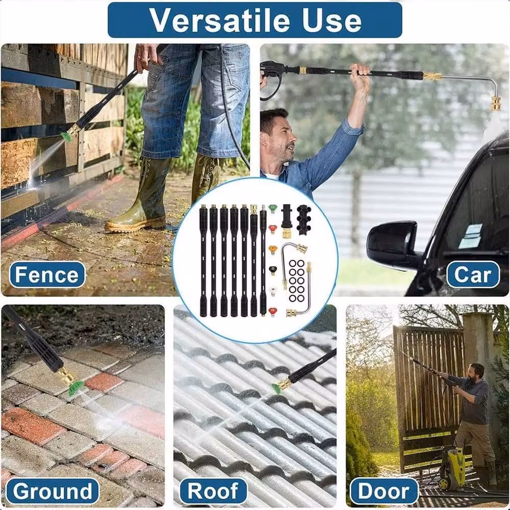 FLAVORA 10-Piece Pressure Washer Extension Wand Set in Black – 2
