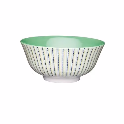 KitchenCraft Ceramic Stoneware Bowl in Blue, Green and White, Diameter: 15.7 cm