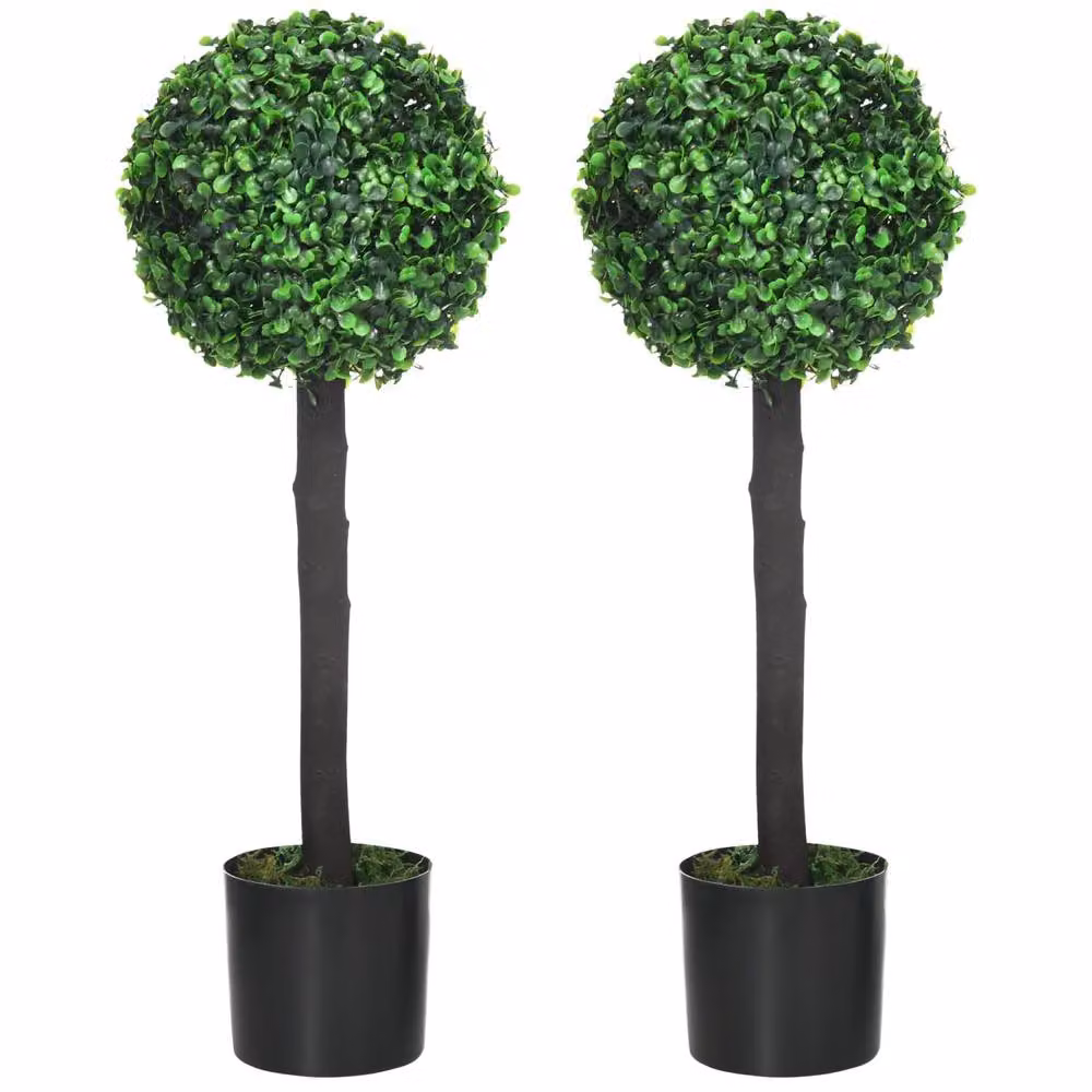 Wyld Haus Rimmo Set of 2 Artificial Green Boxwood Ball Trees – 2