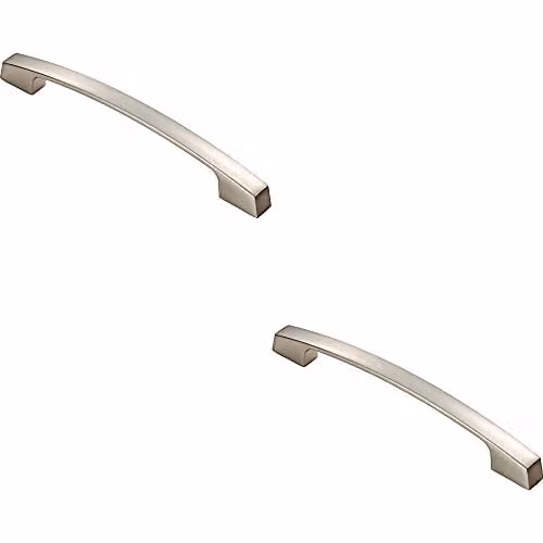 Loops 2 Pack Curved Bow Bridge Pull Handles in Polished Chrome, 20.7 x 1.4 cm, 160 mm Fixing Centres