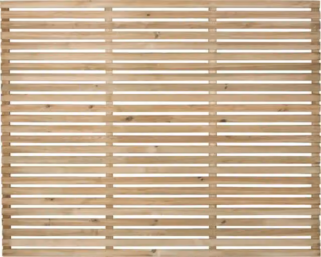 Forest Impregnated Wood Contemporary Slatted Fence Panel, Set of 4, Height: 150 cm