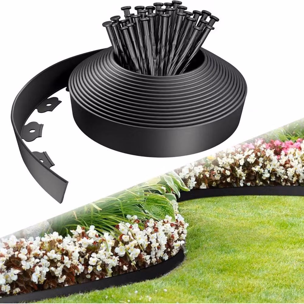 Marco Paul Black Plastic Lawn Edging Border, 10m x 4cm – 3