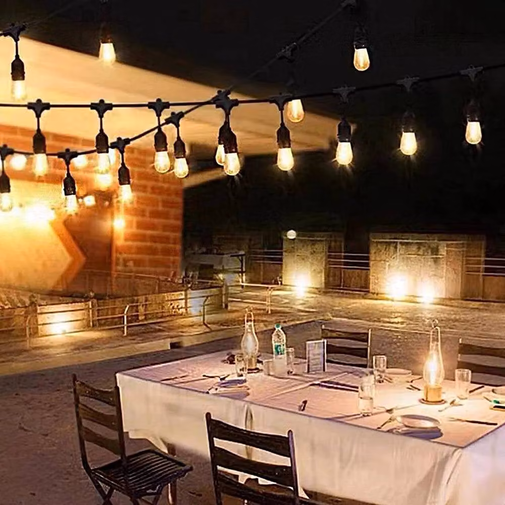 SPETLEK Black Mains Powered LED Festoon String Lights with 22 Warm White Shatterproof Bulbs (66+3ft and 20+2ft) – 4