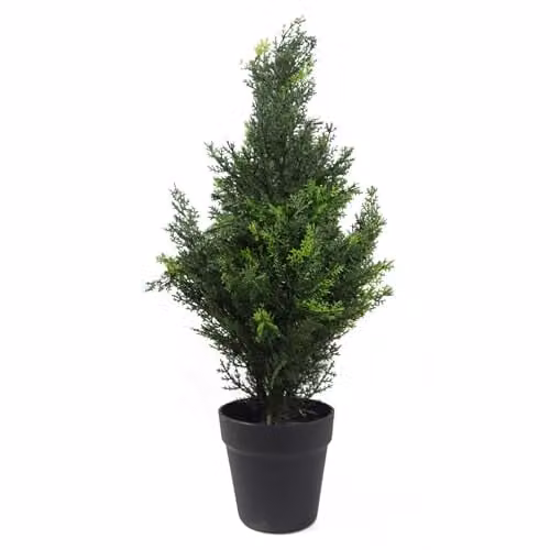 Botanik Realistic Green Artificial Topiary Tree in Metal Pot for Tabletop, H 60 cm x W 20 cm x D 20 cm – 1
