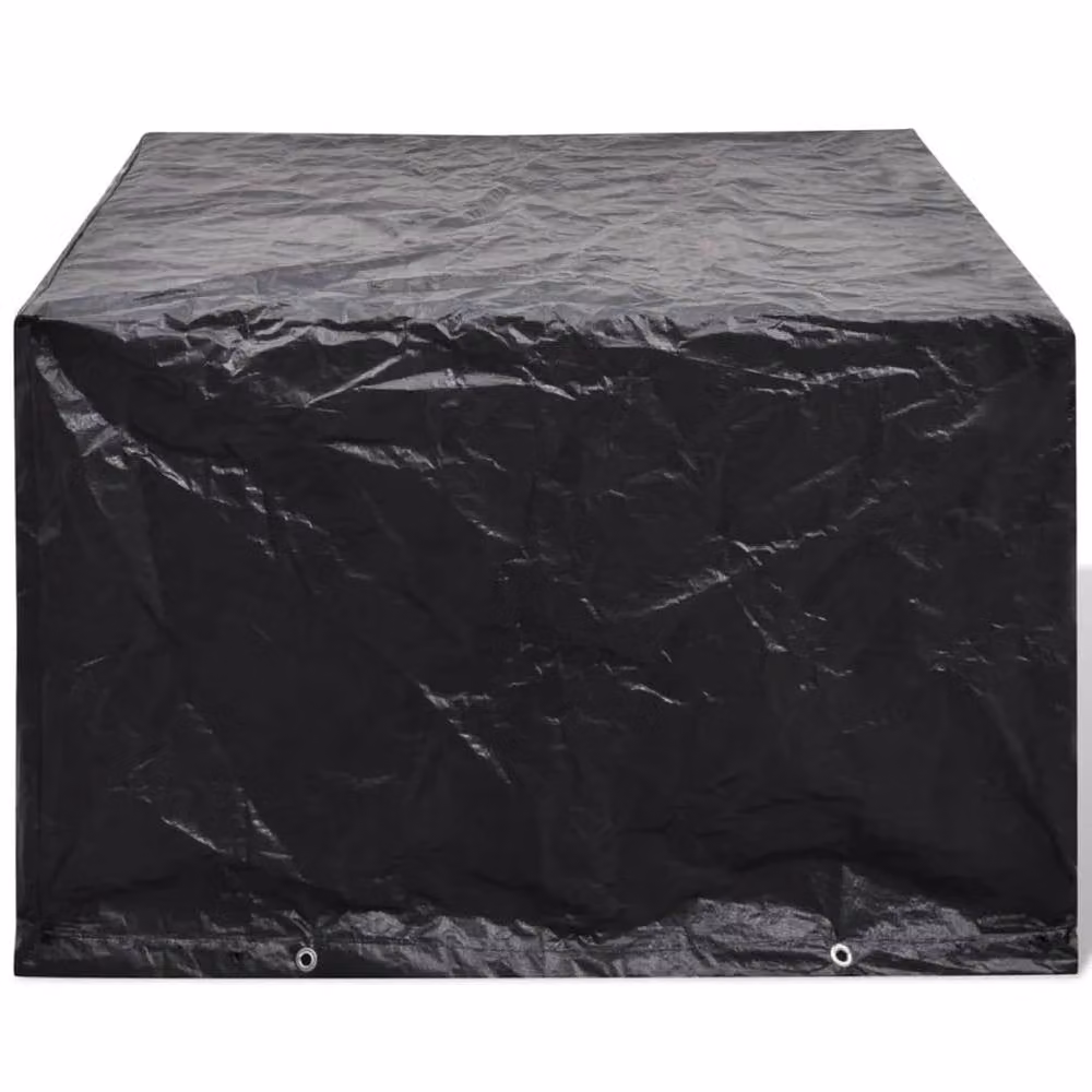 Berkfield Home Water Repellent Poly Rattan Garden Furniture Covers for 4 People, Black, W/D/H: 113 x 113 x 113 cm, 2 Pack – 3