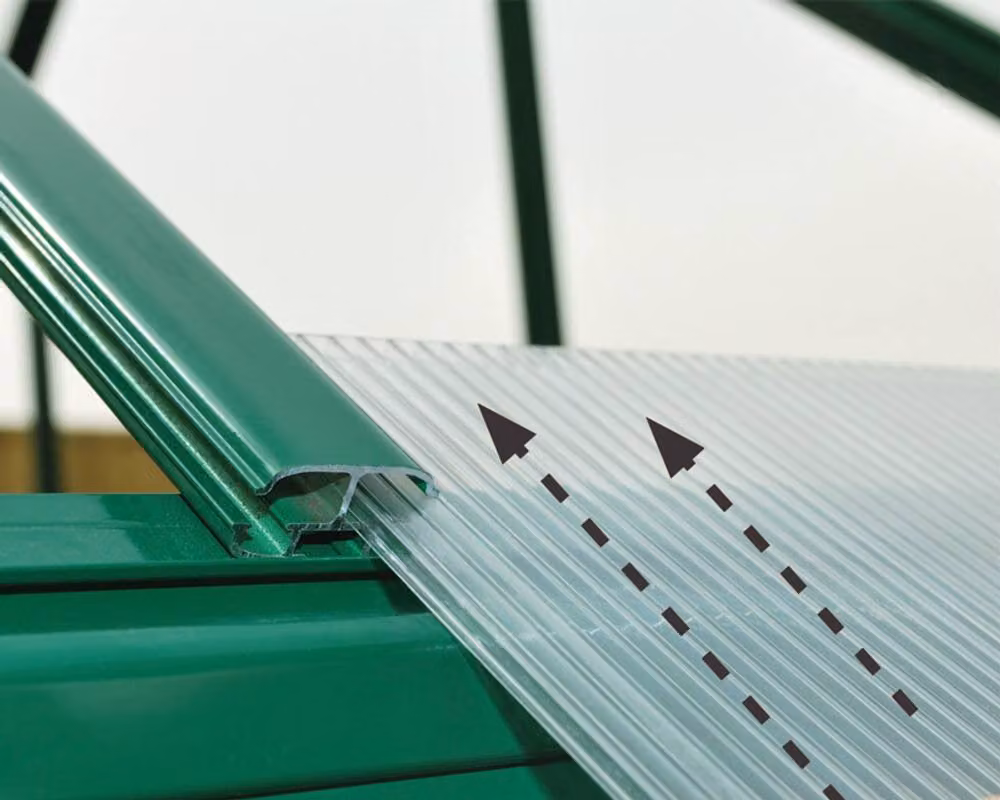 Palram Greenhouse Balance Polycarbonate in Green, W244 x D607 x H229 cm – 4