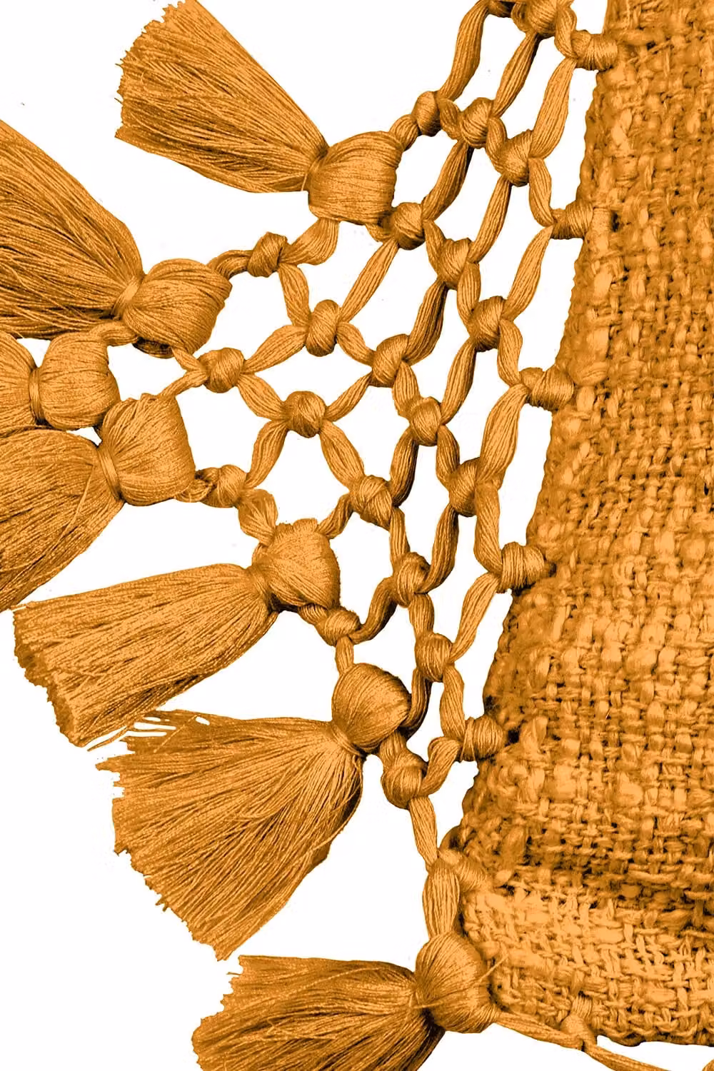 Anko Slub Cotton Macrame Tassel Trimmed Square Cushion in Ginger, W/D/H: 45 x 45 x 45 cm – 3