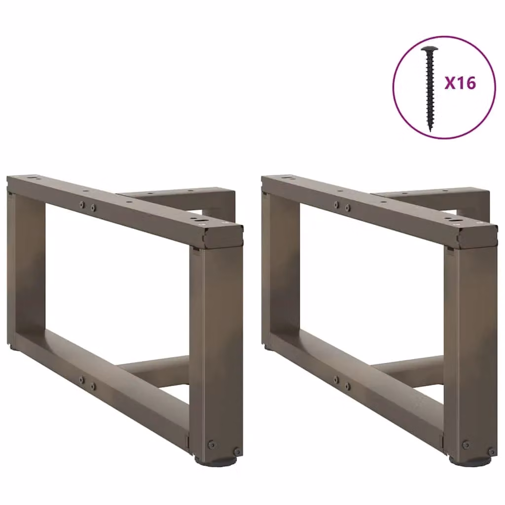 Berkfield Home T-Shaped Coffee Table Legs, 2 Piece Set, Black Matt Steel, W/D/H: 70 x 25 x 31 cm – 2