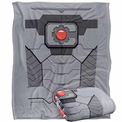 LOGOVISION Justice League Cyborg Uniform Super Soft Fleece Throw Blanket, Multicolour, W: 127 cm x L: 152.4 cm – 1