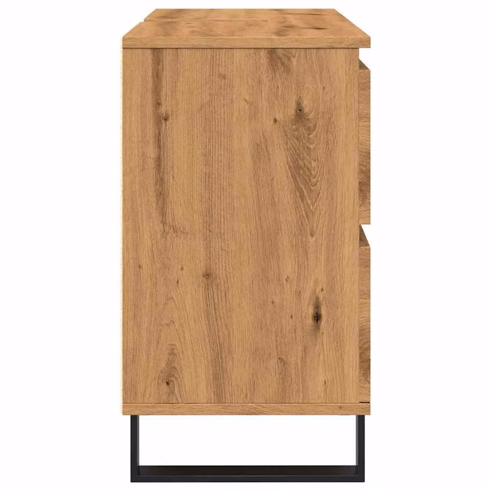 Berkfield Home Artisan Oak Bathroom Sink Cabinet in Brown, W/D/H: 80 x 33 x 60 cm – 4