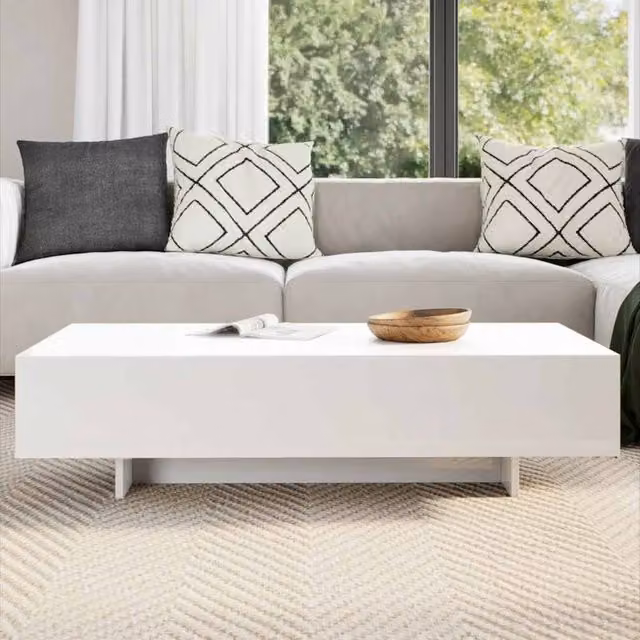 Berkfield Home Elegant Rectangular Coffee Table in High Gloss White – 1