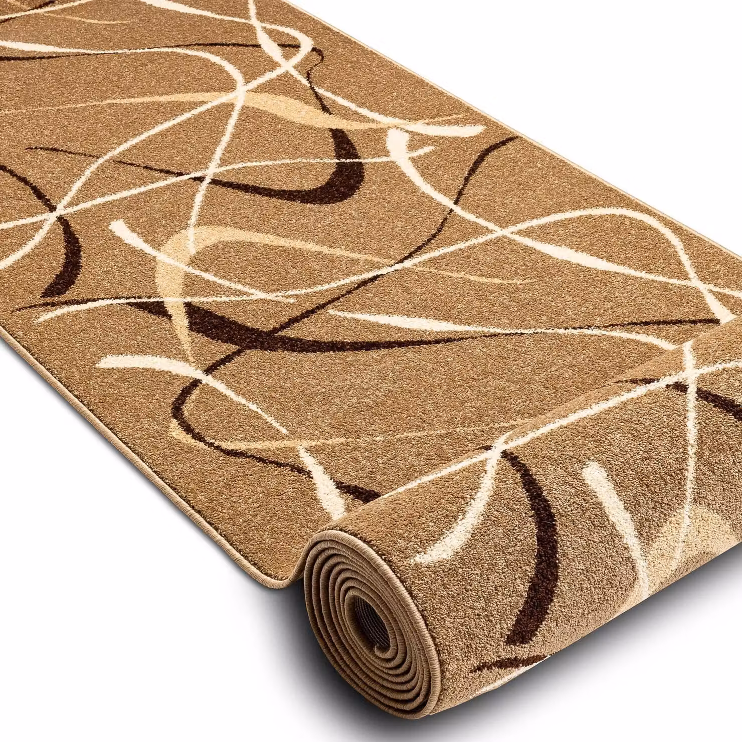 RugsX Karmel Abstract Heat-Set Runner in Brown, W/D/H: 90 x 170 cm – 2