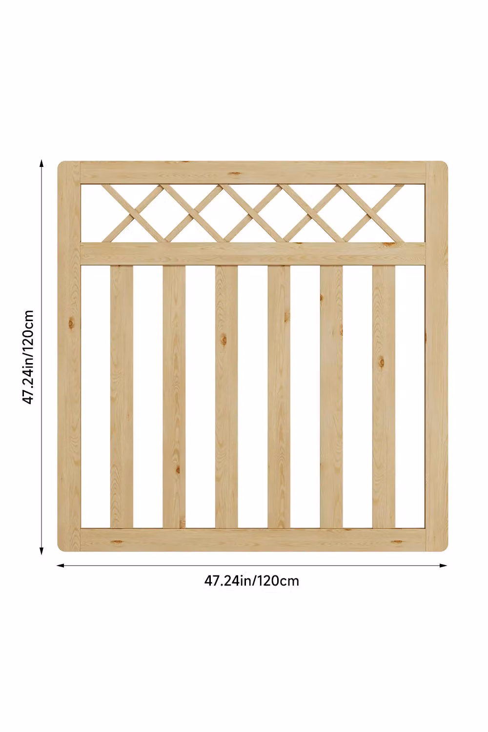 Living and Home Natural Wooden Lattice Top Outdoor Pedestrian Garden Swing Gate, W/H: 121.92 x 121.92 cm – 3