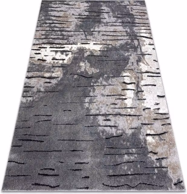 RugsX Grey Abstract Modern High-Low Effect Rug, W: 80 cm, L: 150 cm