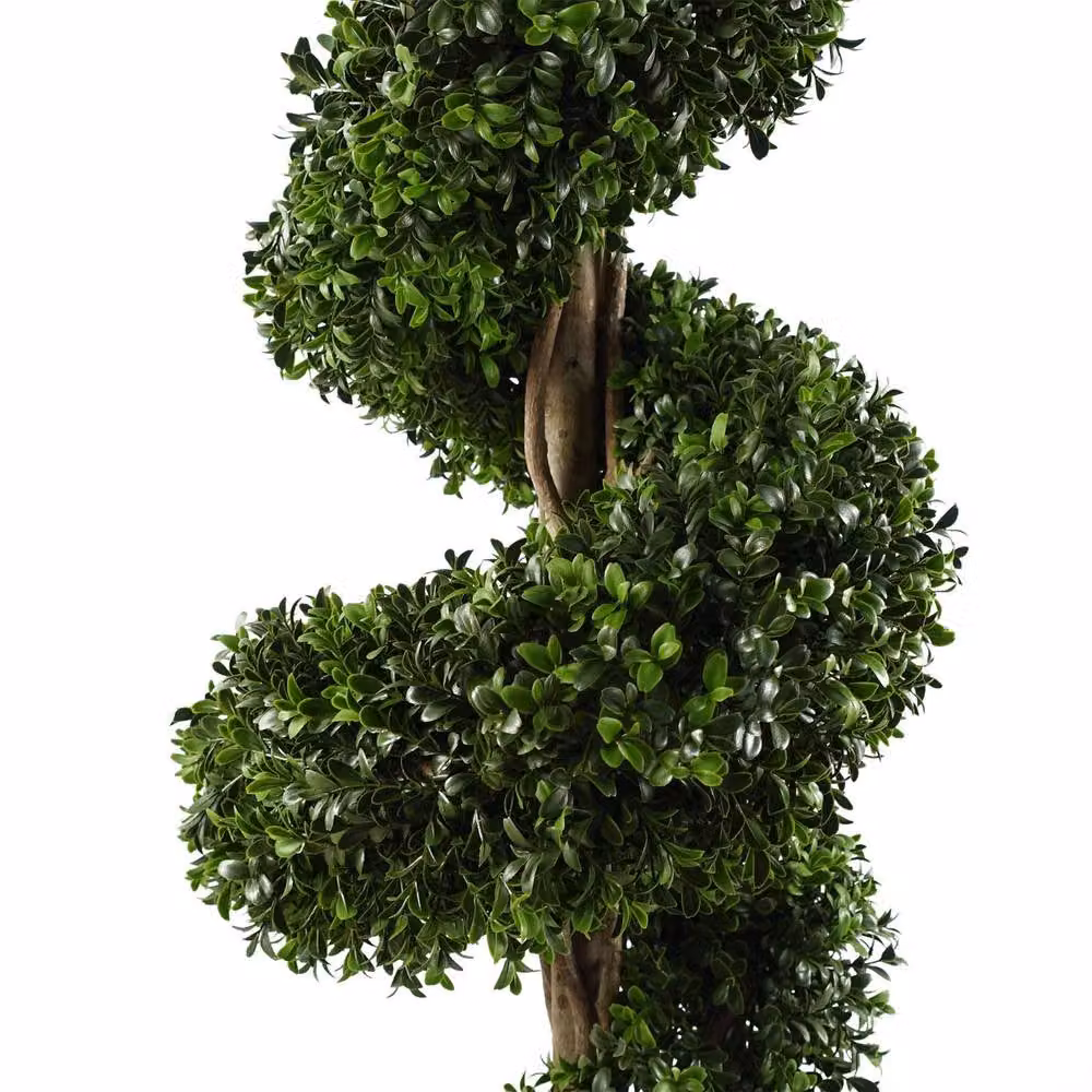 Leaf Pair of Green Spiral Buxus Artificial Trees, UV Resistant Topiary, Height: 120 cm – 3
