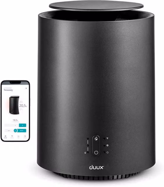 Duux Threesixty Smart Ceramic Fan Heater, 1800W, Grey with App Control