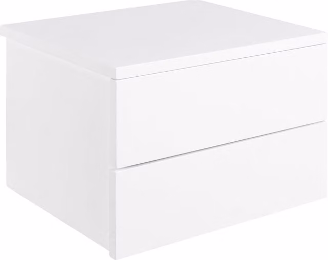 Furniture To Go Avignon Wall Mounted Bedside Table with 2 Drawers in White – 1