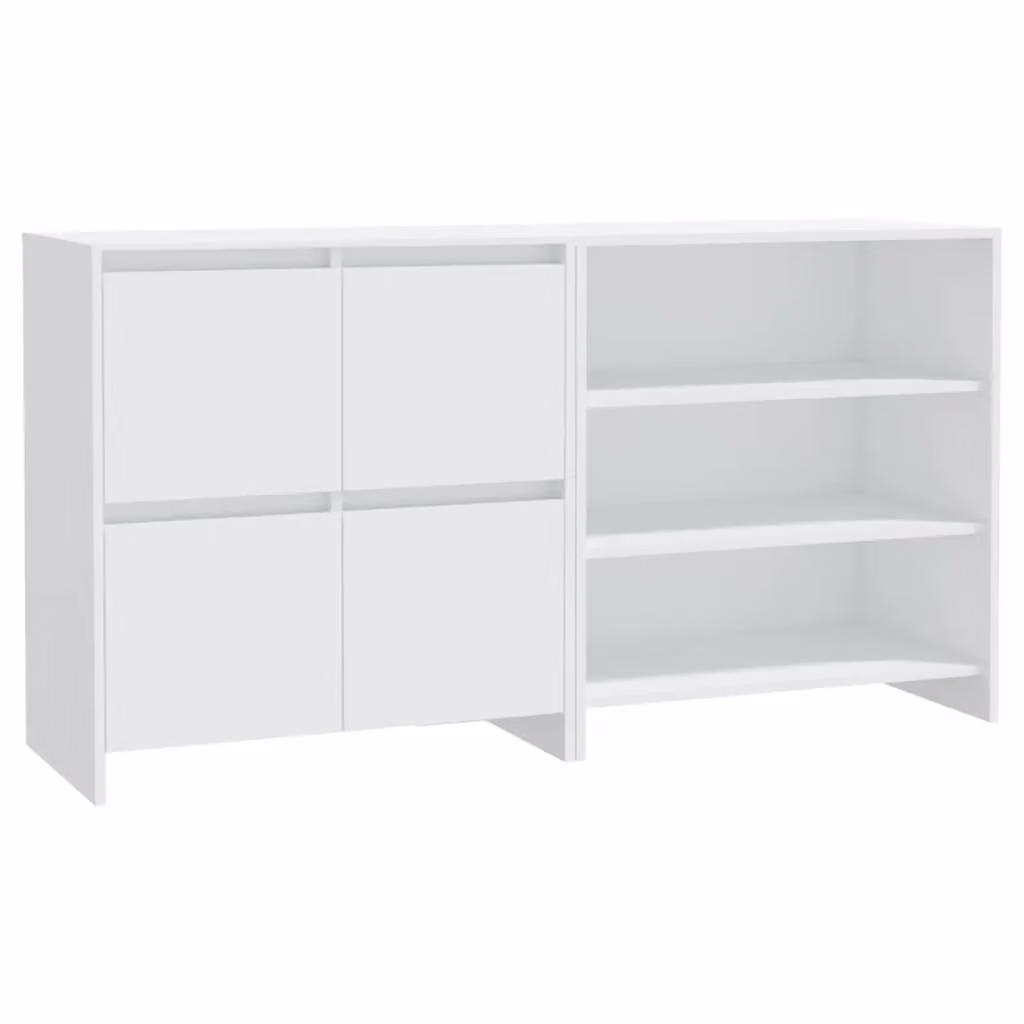 Berkfield Home 2 Piece Modern White Matt Engineered Wood Sideboard – 2