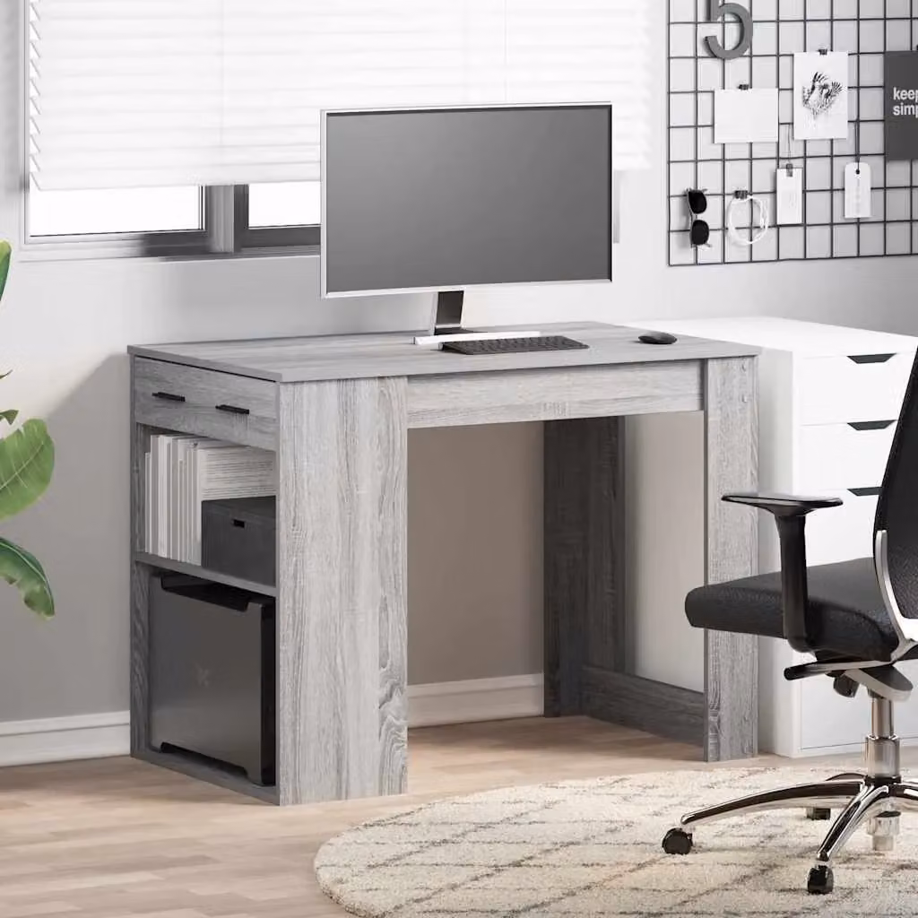 Berkfield Home Modern Writing Desk in Grey Sonoma, W/D/H: 102 x 62 x 77.5 cm – 2