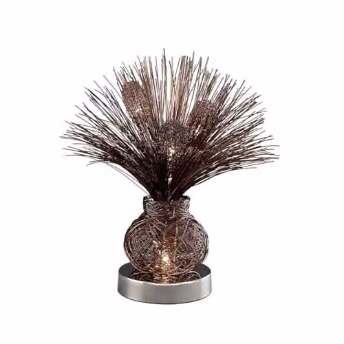 Netlighting Lenore 4-Light Table Lamp in Brown and Polished Chrome