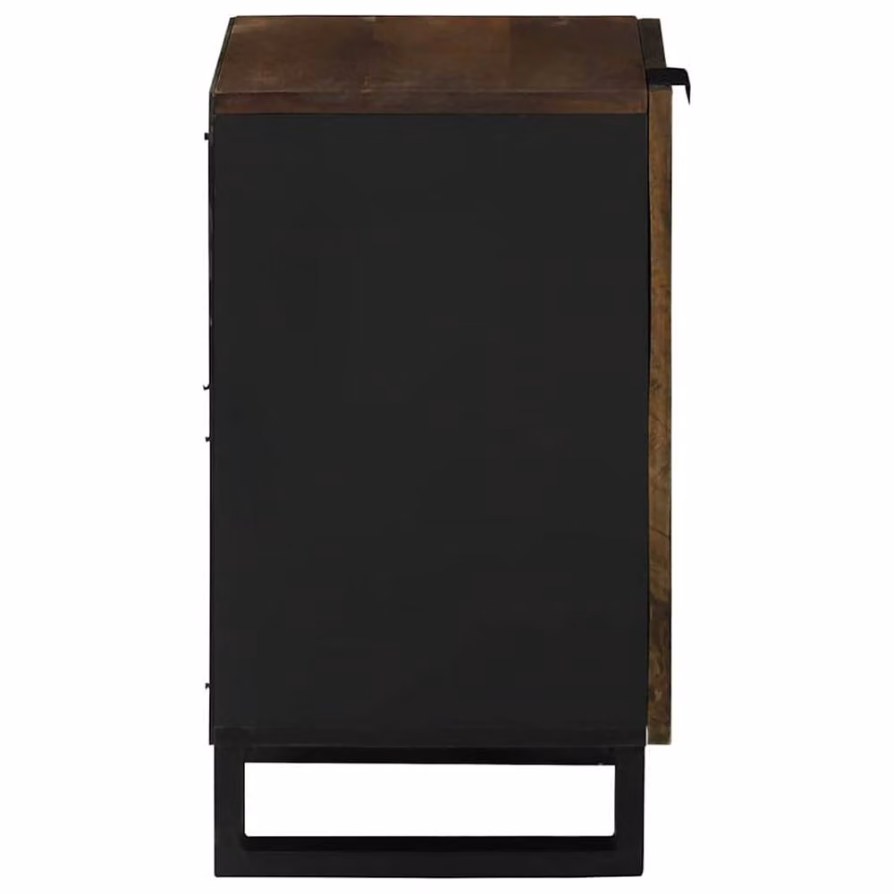 Berkfield Home Modern Bathroom Cabinet in Brown Solid Mango Wood, W/D/H: 38 x 33.5 x 58 cm – 4