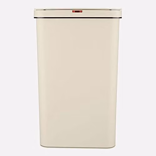 Tower Sensor Bin with Retainer Ring, Battery-Operated, 50L, Beige, W: 63.5 cm, D: 38.0 cm, H: 26.0 cm