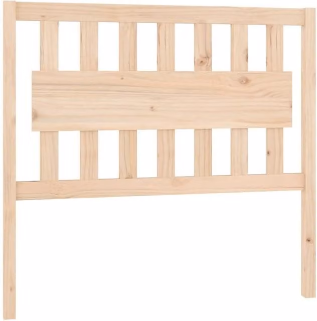 Berkfield Home Rustic Solid Wood Pine Bed Headboard in Beige, W: 105.5 cm, D: 4 cm, H: 100 cm