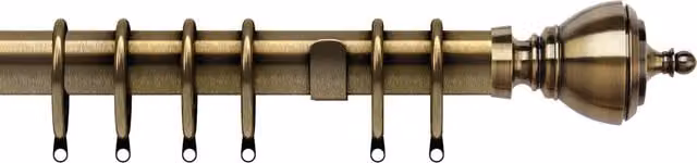 Terrys Vienna 35mm Metal Straight Curtain Pole in Antique Brass