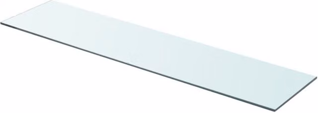 Berkfield Home Clear Glass Wall-Mounted Shelf Panel, W: 90 cm, D: 20 cm