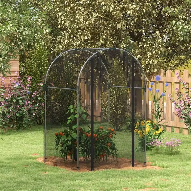 OUTSUNNY Black Fruit Cage Plant Protection Tent W/D/H: 120 x 120 x 190 cm