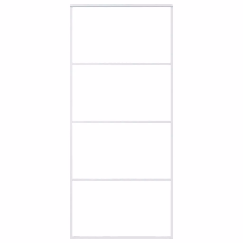 Berkfield Home Modern White Sliding Door with Frosted ESG Glass and Aluminium, W: 90 cm, H: 205 cm – 2