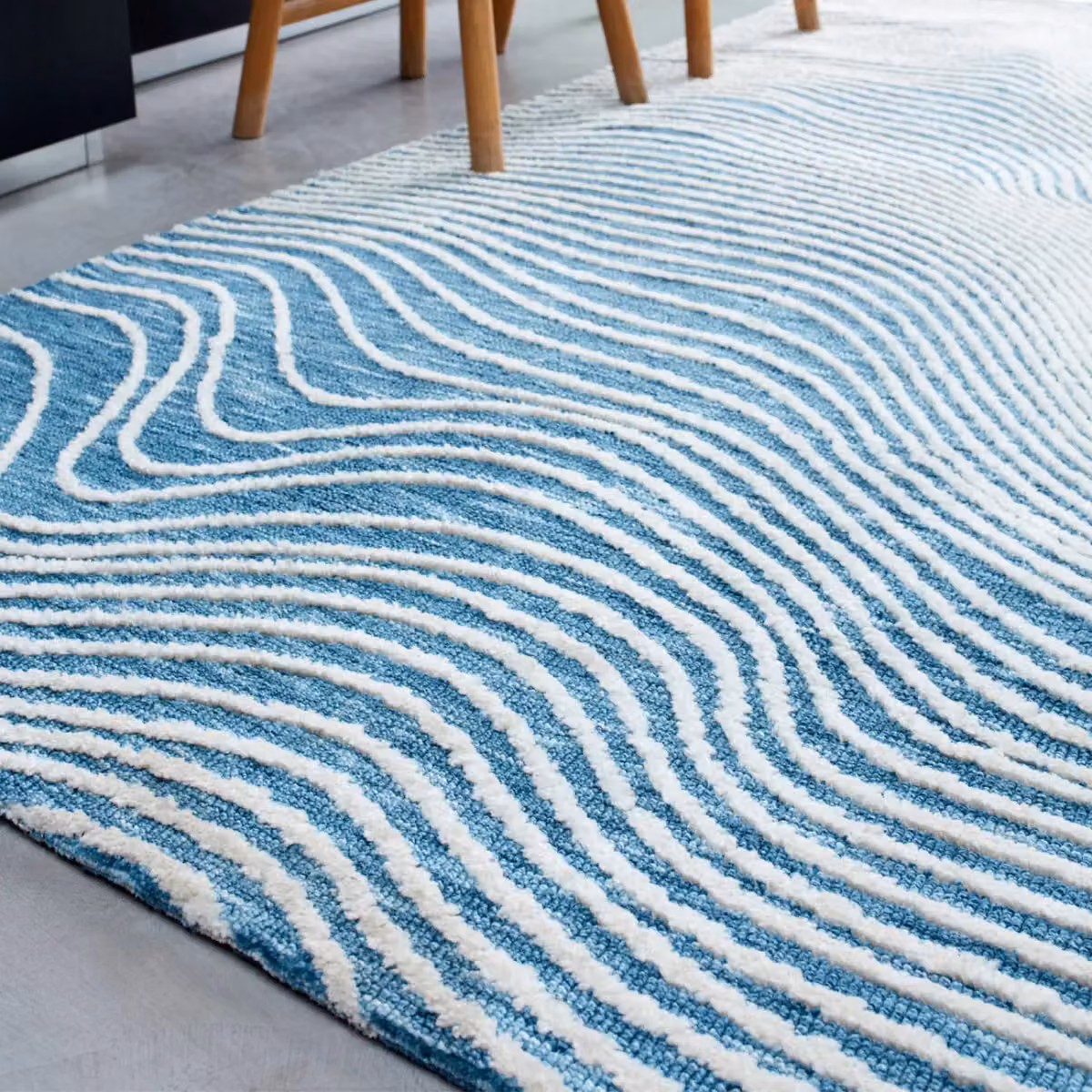 The Rug Shop UK Modern Abstract Blue Easy Care Area Rug W: 160 cm, D: 230 cm – 4