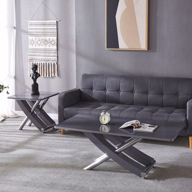 Modernique Carlo Top High Gloss MDF Side Table in Grey