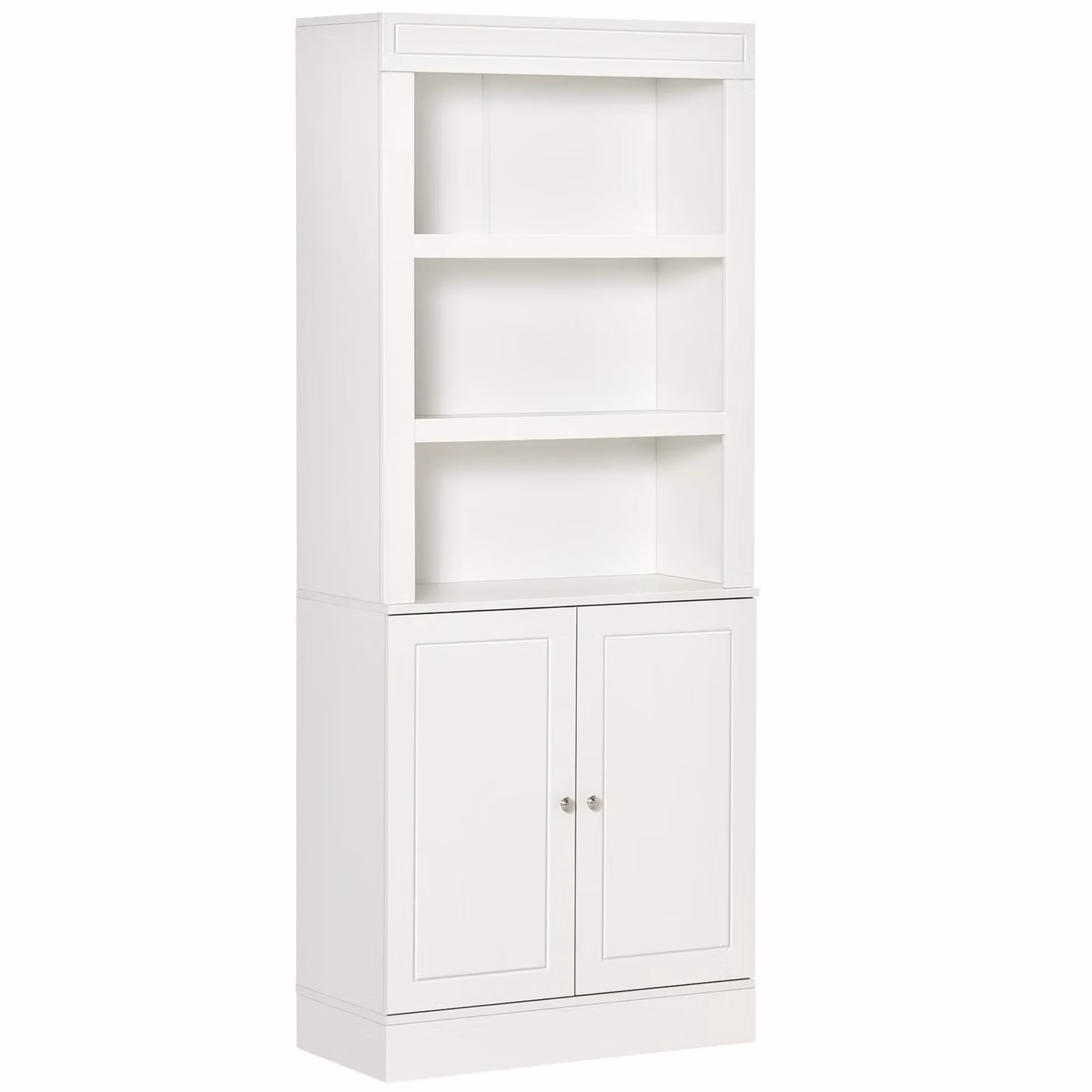 HOMCOM Modern White Freestanding Kitchen Cupboard Sideboard with 6 Tier Shelving – 2