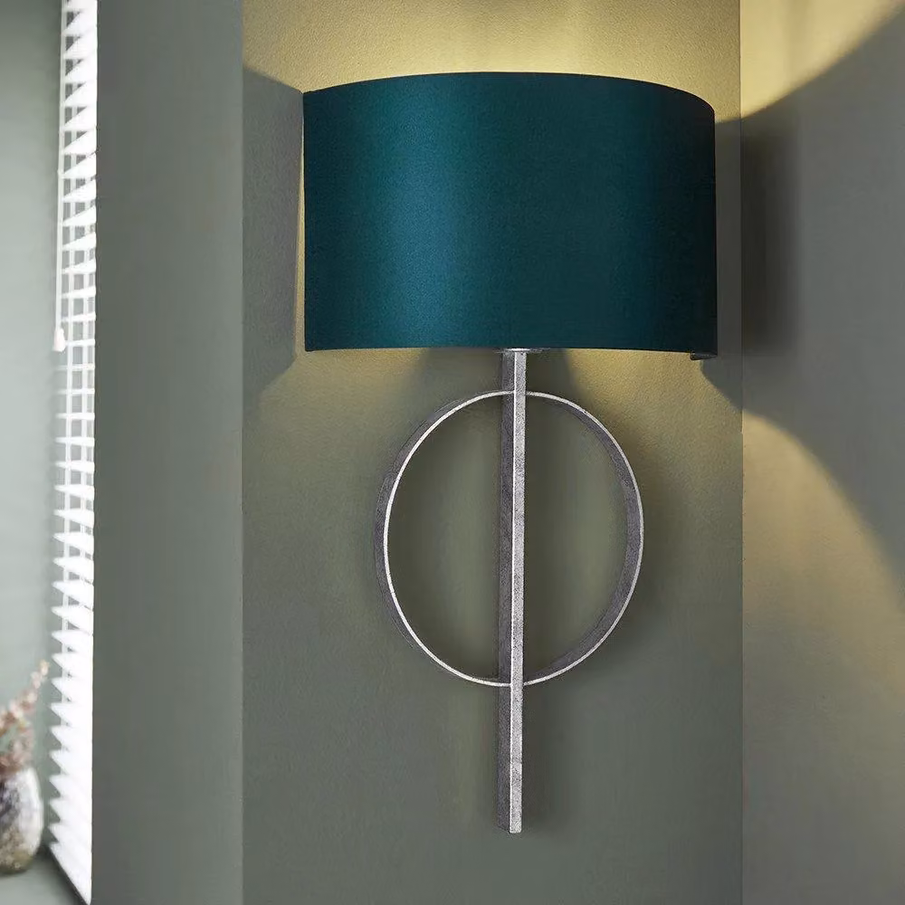 Netlighting TRENTO Dimmable Contemporary Fabric and Metal Wall Lamp in Silver – 2