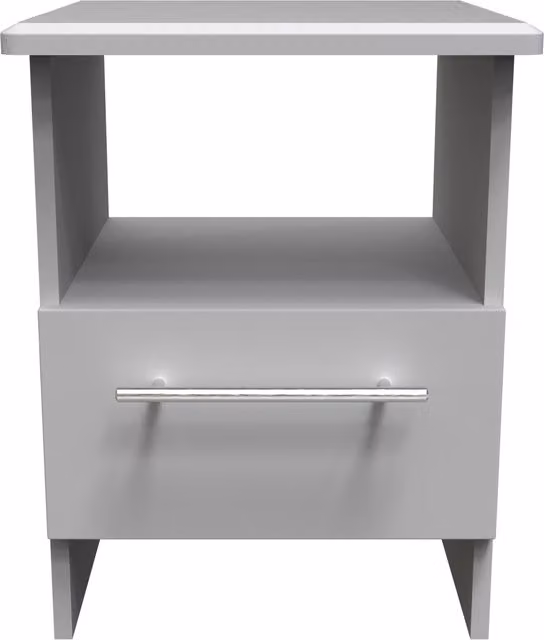 Sherwood Bottom Drawer Lamp Table in Grey Matt