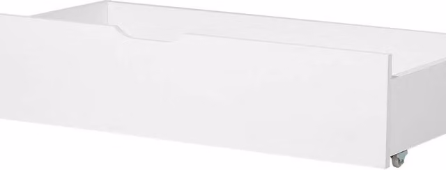 Wyld and Coco Set of 2 Under-Bed Storage Drawers in White Lacquered Solid Pine with Wheels