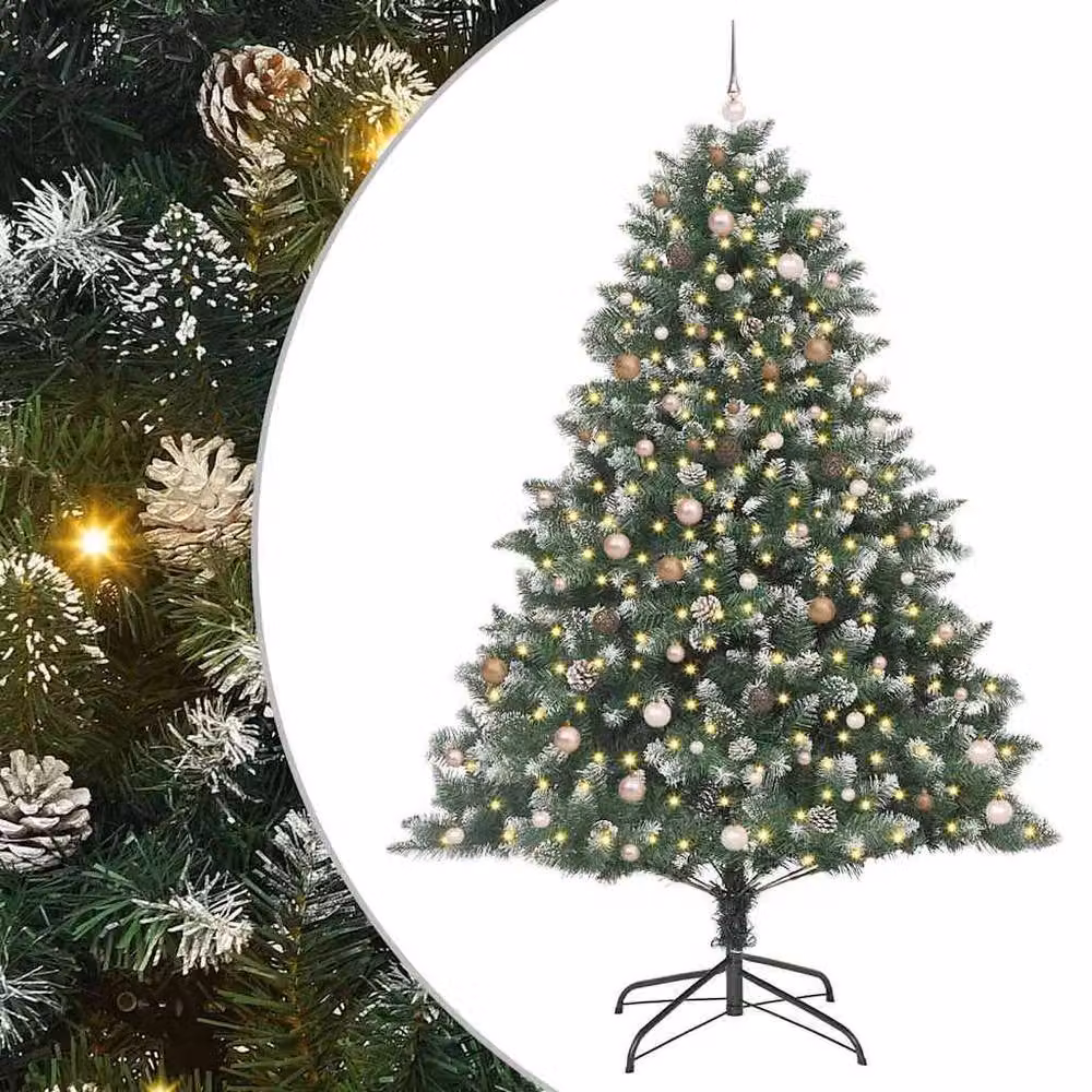 Berkfield Home Artificial Green Christmas Tree with Stand, W/D/H: 160 x 160 x 240 cm – 2