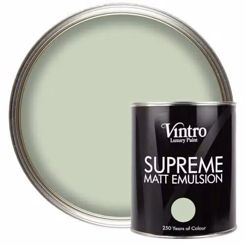 Vintro Luxury Matt Emulsion Multi Surface Paint in Pale Green, 1L – 1