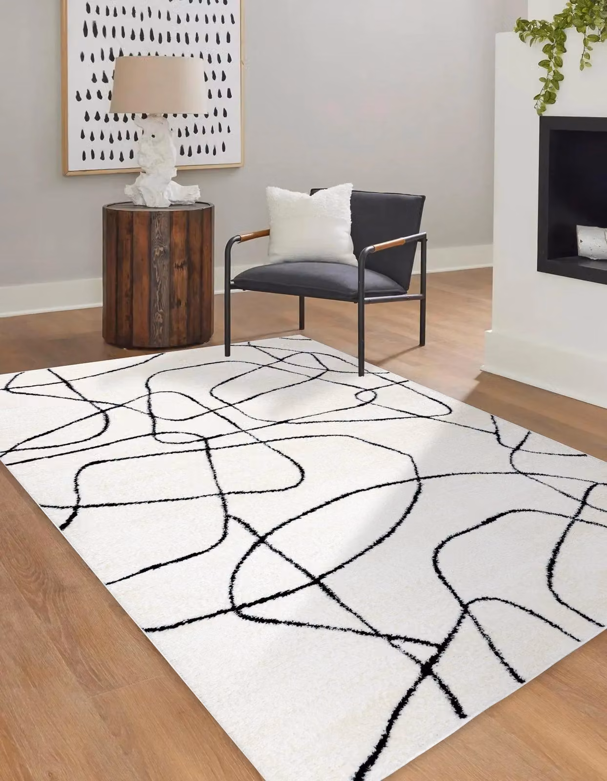 RugsX Mode Geometric Scandinavian Rug in Yellow and White, W: 240 cm, D: 330 cm – 2