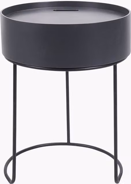 Pacific Lifestyle Hugo Scandinavian Wood and Metal Storage Table in Grey and Black
