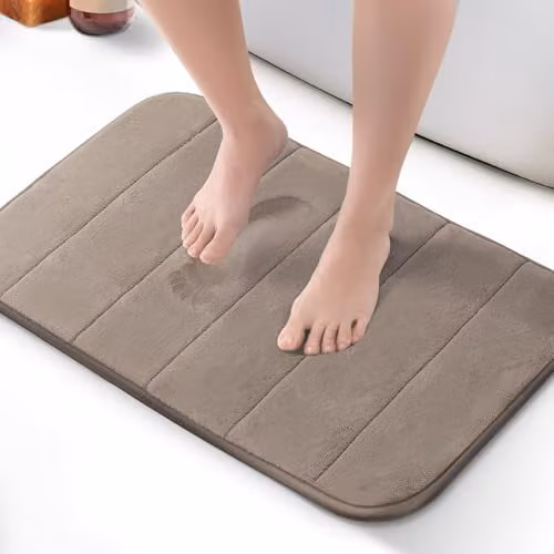 Keplin Memory Foam Bath Mat, Beige, W/D: 40 x 60 cm