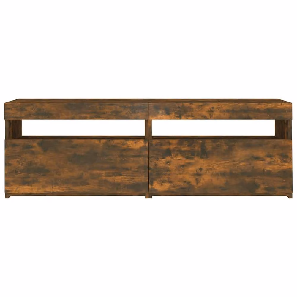 Berkfield Home TV Cabinet with LED Lights in Smoked Oak Brown, W/D/H: 120 x 35 x 40 cm – 4