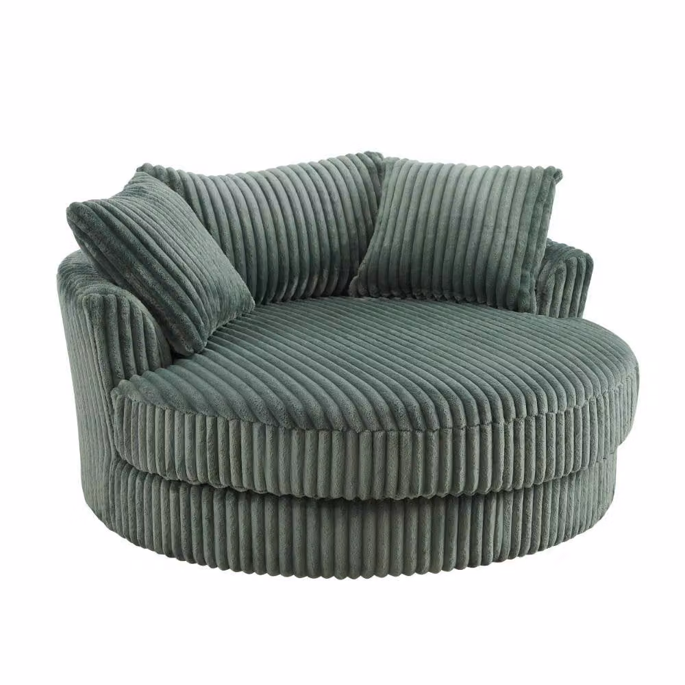 Home Detail Sky Corduroy Swivel Loveseat in Green – 3