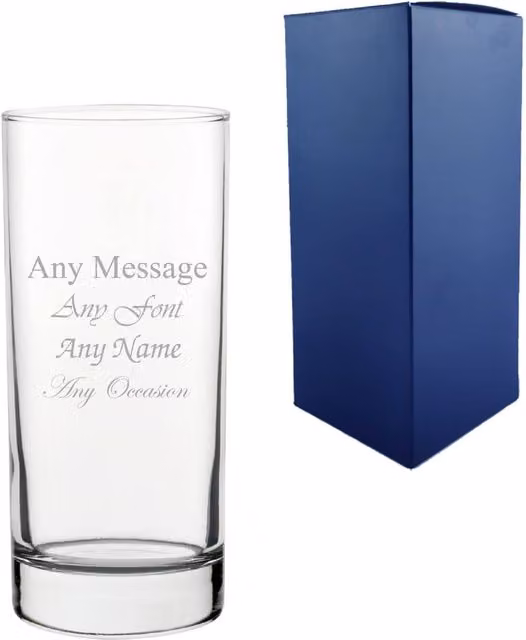 Uniqueful Personalised Weighted Hiball Tumbler Glass, 13oz, Clear