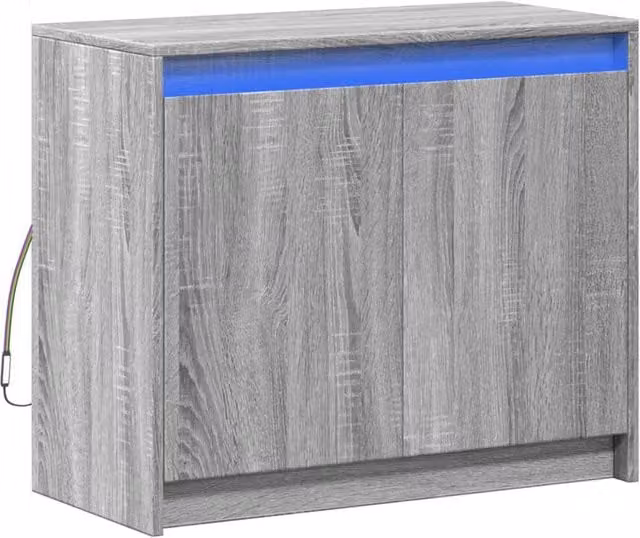 Berkfield Home Grey Sonoma Sideboard with Integrated LED Lighting, W/D/H: 72 x 34 x 61 cm