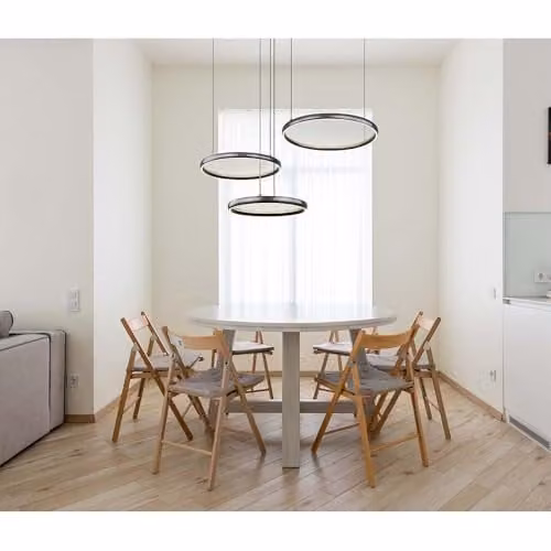 Netlighting Briggs Pendant Lamp Black Dimmable LED with Remote Control Height: 150 cm – 3